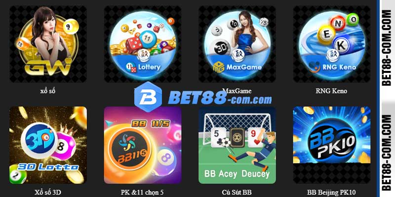 Mô hình xổ số BET88 đa dạng và hấp dẫn